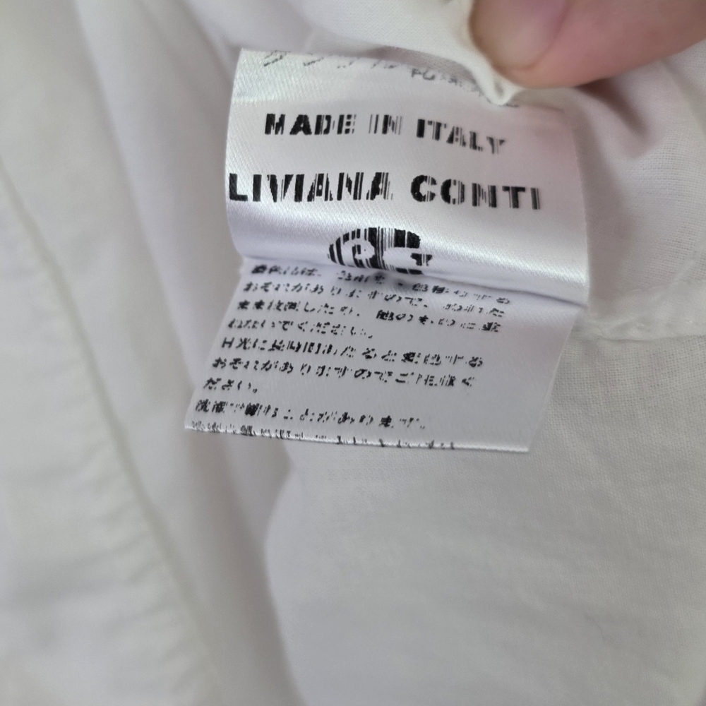Liviana Conti Free-Size White Cotton Relaxed Fit Blouse - Picture 8 of 8